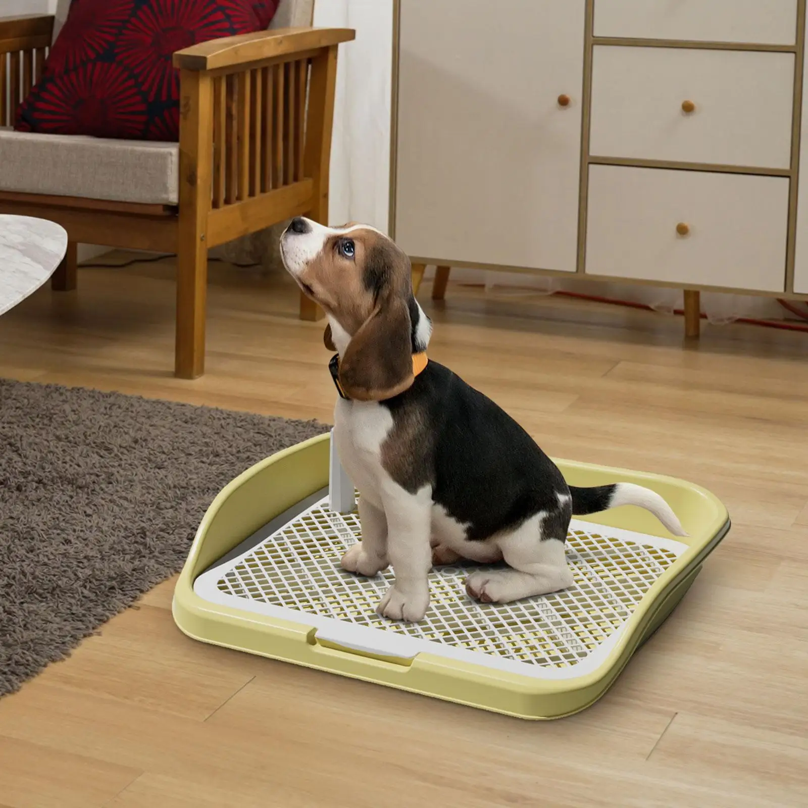 Pee Pad Holder Dog Toilet Open Top Entry Dog Litter Pan Reusable Dog Potty Tray Training Pad for Garden Household Porch Bunny