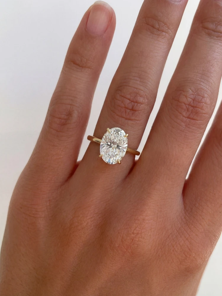 925 Sterling Silver Shiny Gorgeous 1-8CT Oval Zircon Ring For Women Engagement Wedding Luxury High Quality Fine Jewelry Image 11