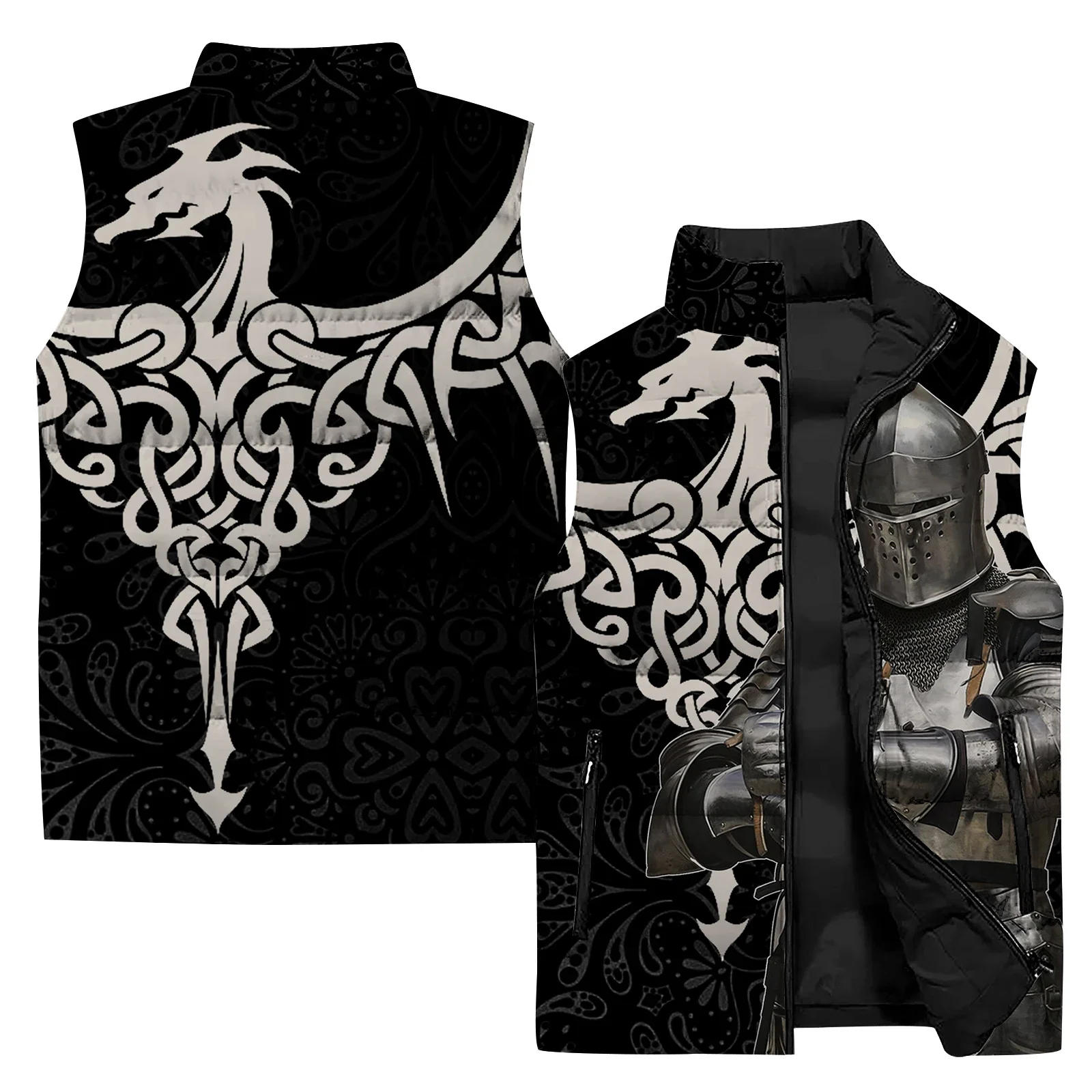 thumbnail image 1 of Chaleco de algodón grueso y fresco para hombre, chalecos de moda y versátiles para hombre, chaleco de moda con estampado de personajes para hombre, abrigos y ropa de viento frío, 1 of 5