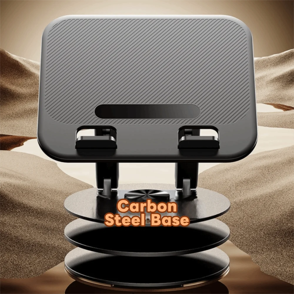 Höhenverstellbar 360° ° Drehbarer Notebook-Ständer, rutschfeste Basis, faltbarer Aufbewahrungs-Laptop-Ständer aus Kohlenstoffstahl, platzsparend – Detail 6