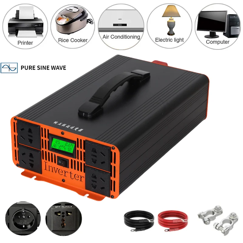 Inverter 12V 24V 48V A Ac 220V 5000W 6000W 10000W Onda Sinusoidale Pura Inverter Trasformatore Convertitore Di Frequenza Di Tensione