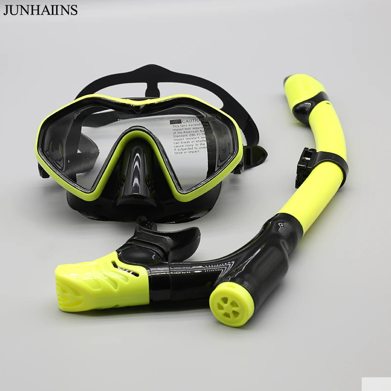 Junhaiins Snorkeling Set Anti-Fog Silicone Tempered Glass Diving Mask, Adult Goggles Leak-Proof Snorkeling Mask for Man 2