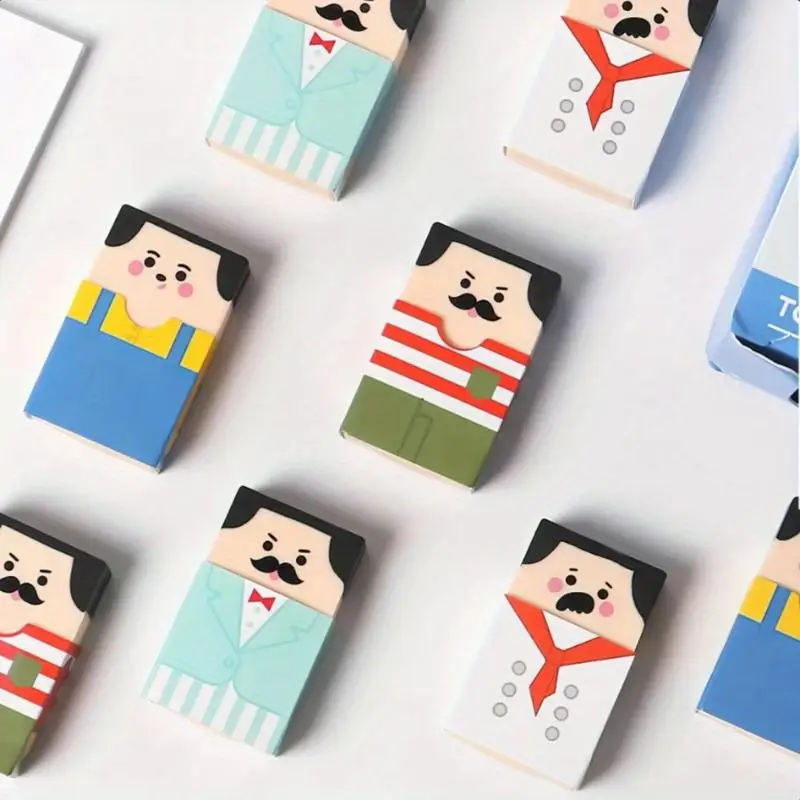 1-Pack Novelty Bald Man Erasers Fun Quirky School Supplies Funny Cartoon Erasers Correction Tools pencil eraser eraser pen retractable eraser kneadable eraser eraser refillable pen biscuit eraser plasticine eraser