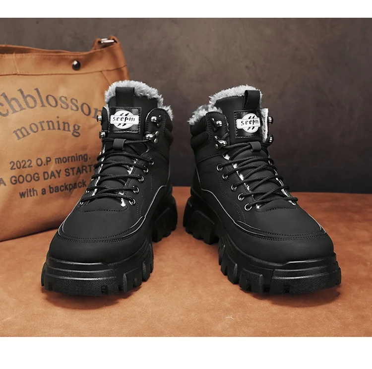 Winter cotton shoes, Martin boots, British work clothes, motorcycle shoes, hiking shoes, casual fashion shoes