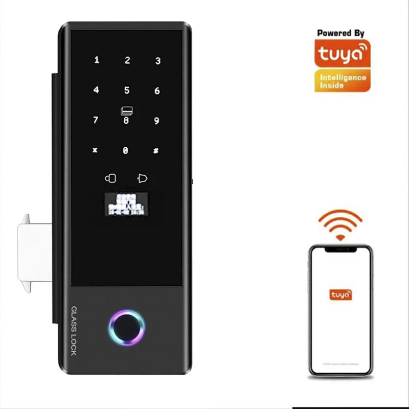 TuyaWifiElectronicSmartDoorLockWithBiometricFingerprintSliding