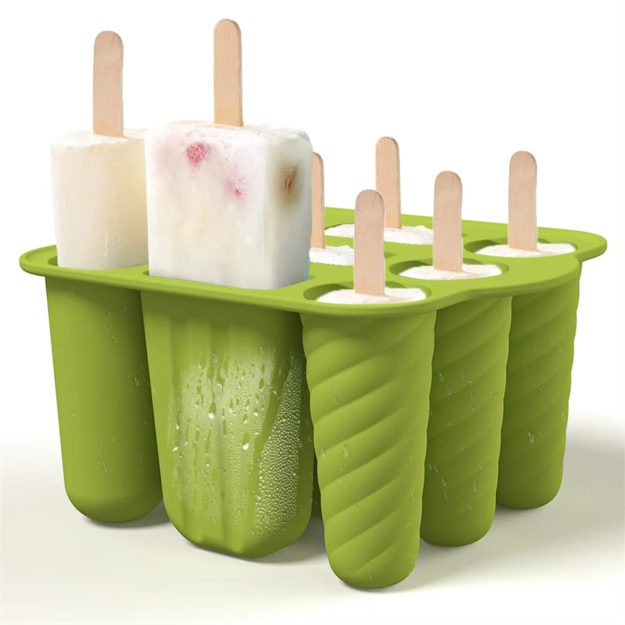 

Silicone Popsicle Molds for Kids with Lid and Popsicle Sticks 9 Cavity Reusable Easy Release Kitchen Homemade Ice Cream Tools