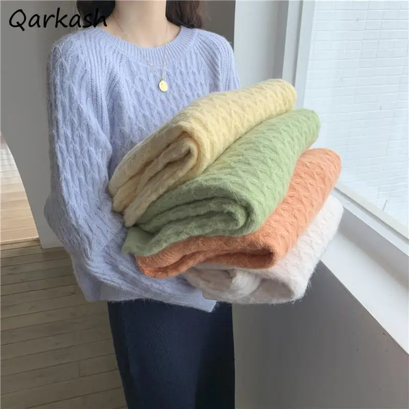 

Pullovers Women Solid Temperament Popular Sweaters Fit S-3XL 5 Colors Ulzzang Street Wear Korean Style Preppy Long Sleeve Autumn