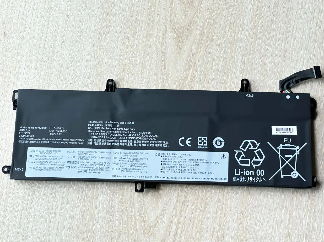 Bateria para Lenovo Thinkpad L18m3p71 L18l3p71 Sb10k97650 02dl012 T15 T590 P53s P15s - Imagem 5