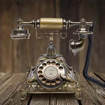 Retro Rotary Dial Phone Vintage Desktop Decoration Antique Style Telephone Corded Teleaud Luxury Design Living Room Decoration