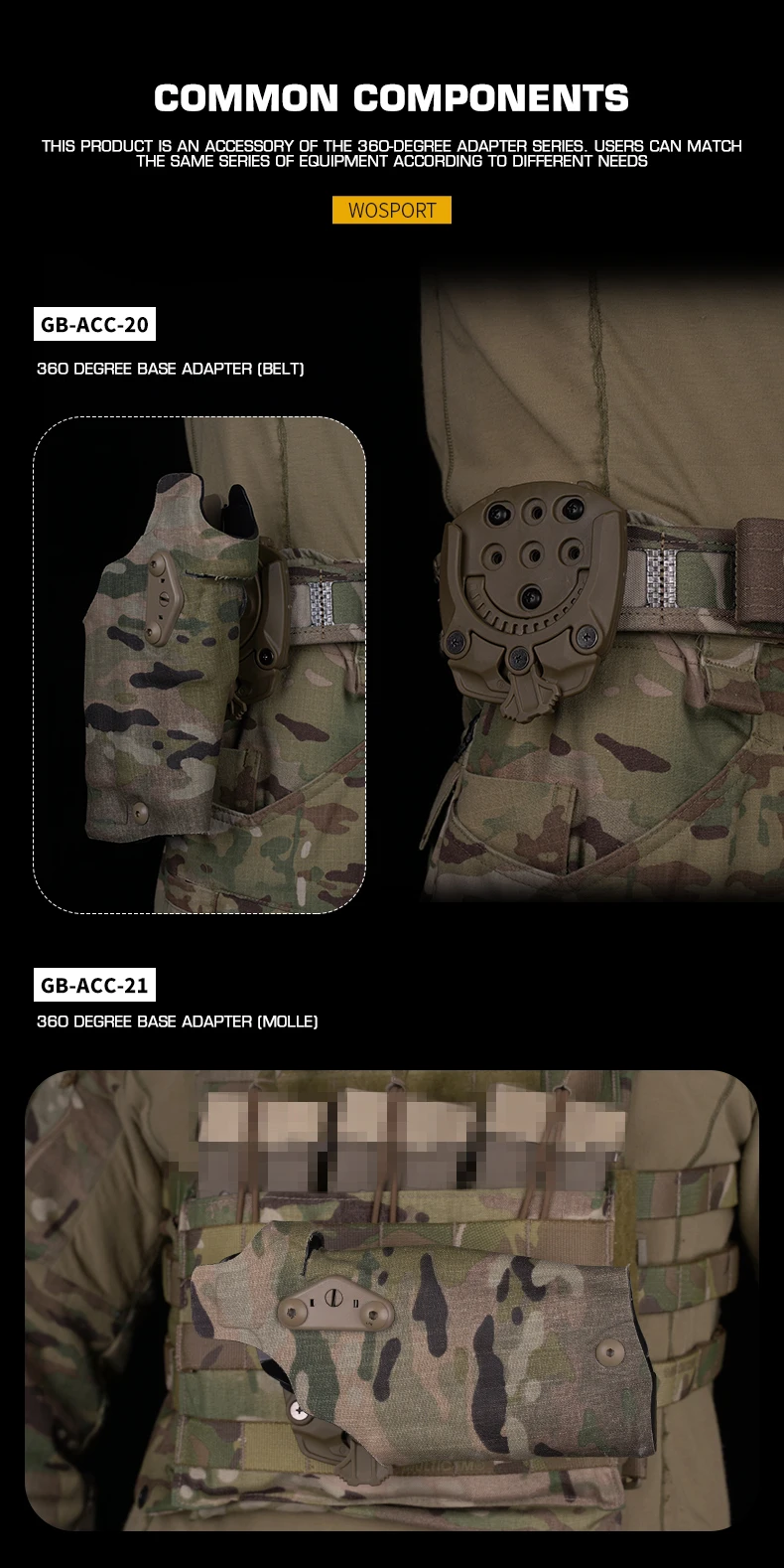 Tactical Gun Holster 360 Degree Base Adapter Drop Leg Platform Pistol Modular Holster for Hunting Shooting Holster Accessories