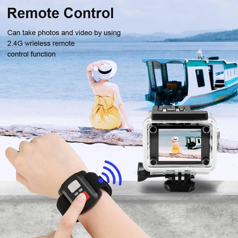 Ultra HD 4K Action Camera 30fps/170D Underwater Helmet Waterproof 2.0-inch Screen WiFi Remote Control Sports go Video Camera pro