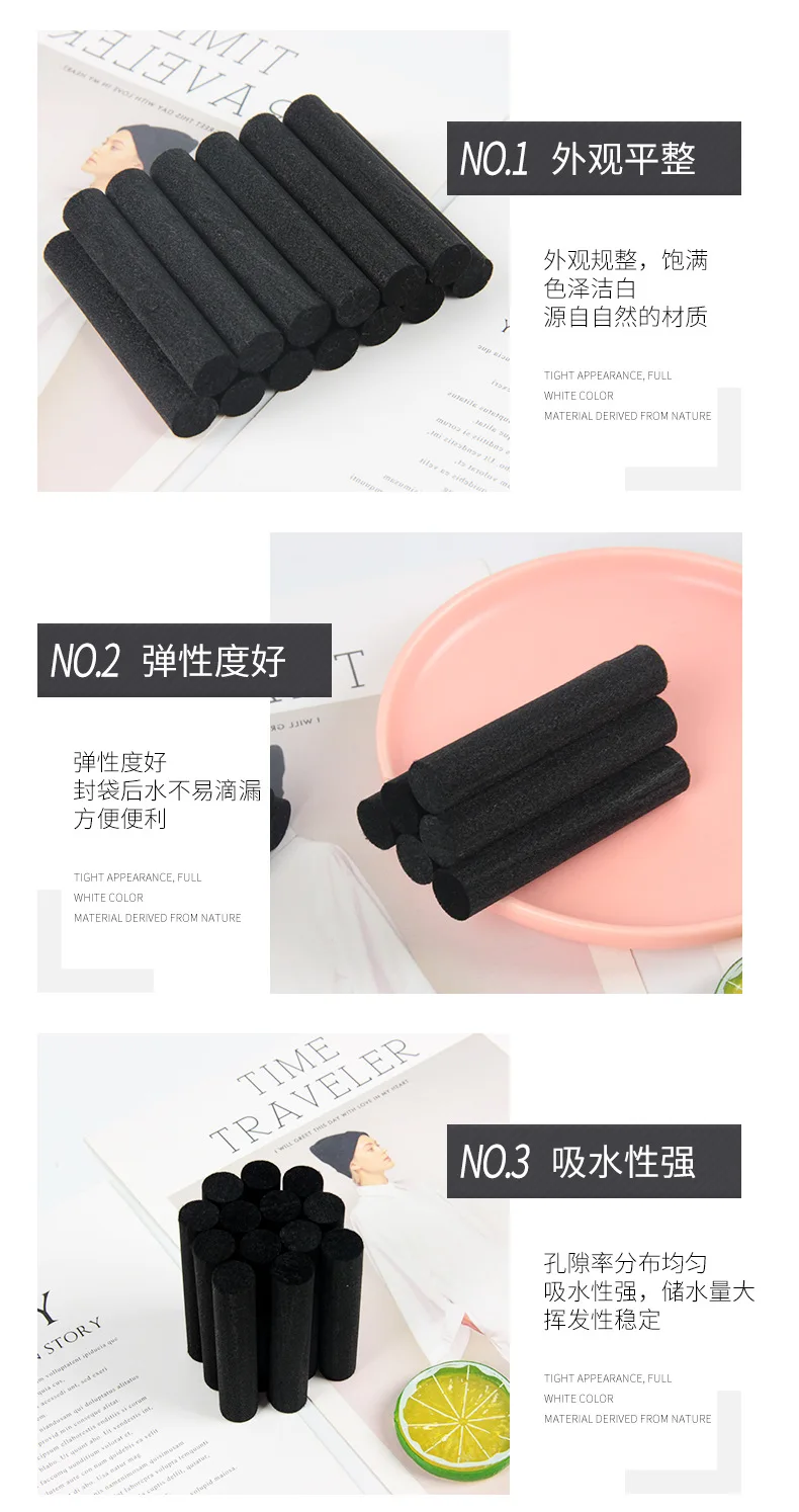 15CMX15MM Home Fragrance Black Thicken Fiber Rattan Sticks Essential oil Diffuser Sticks Home Decor DIY Reed Diffuser Sticks