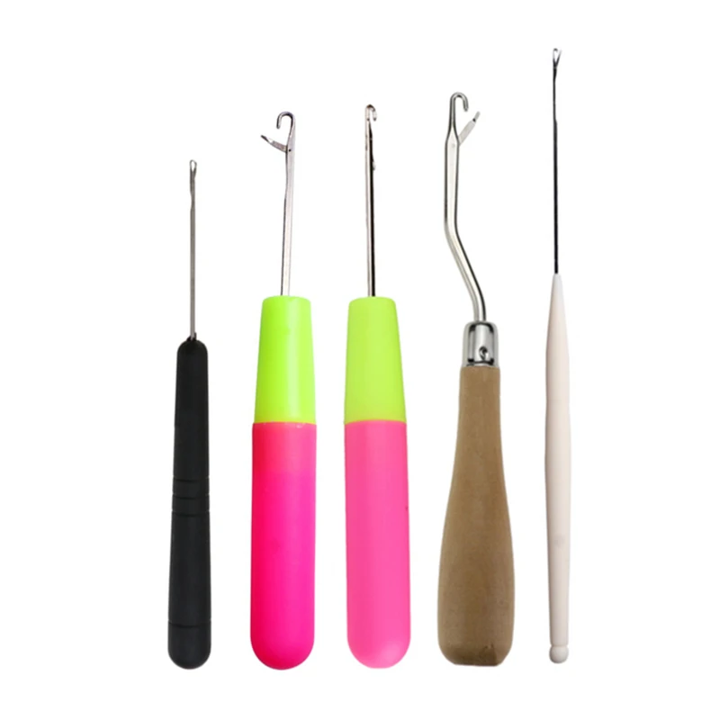 5pcs 래치 후크 세트 크로 셰 뜨개질 바늘 Dreadlocks Plastice 뜨개..