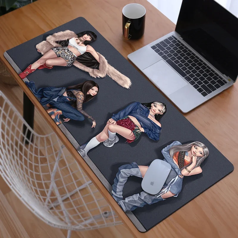 

Mouse Pad Kawaii Black-Pink Xxl Mousepad Anime Mats Cabinet Games Office Accessories Large Gaming Mat Gamer 900x400 Extended Pc