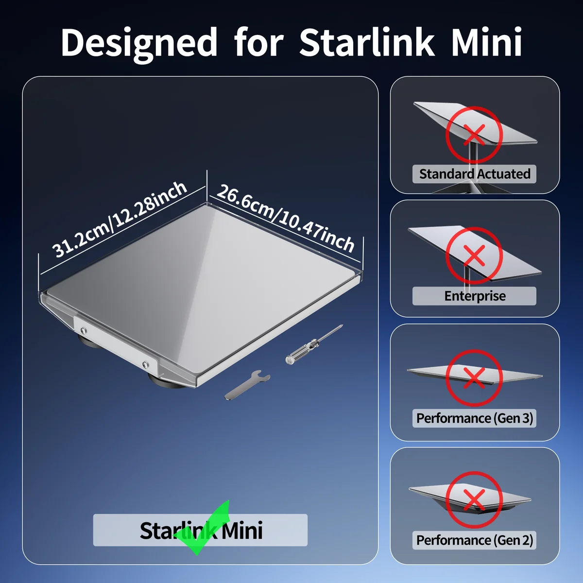 Starlink Mini Magnetic Car Mount with Protective Cover 265 LBS Heavy-Duty Magnet Base Roof Mountwith 3mm PC Shield for RV Truck — view 2