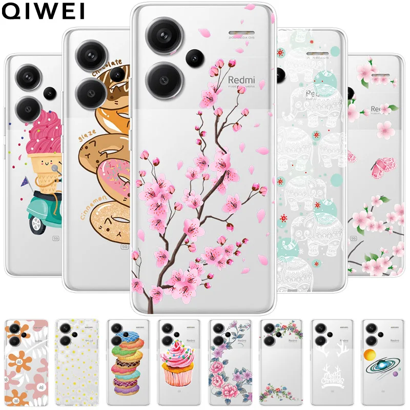 Casing For Redmi Note 13 Pro 5G Xiaomi Redmi Note 13 Pro Plus Redmi Note 13 4G Case Cover Flower Landscape Painting Clear Shell Back Cover Japan Anime TPU Transparent Soft Silicone | PH - View #8