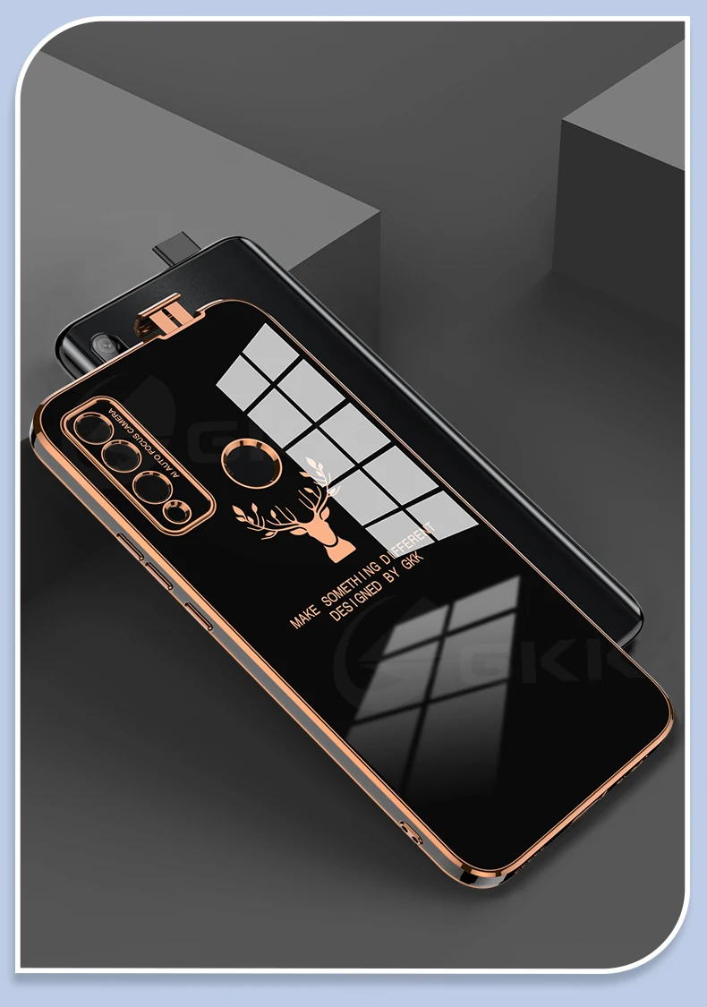 Luxury Plating Square Soft Case For Huawei Honor 9X Global Lifting Lens Protecti