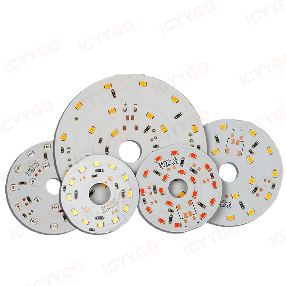 LED PCB Board 12V 24V 3W 5W 7W 9W 12W LED Yellow Blue Green Red Purple Lamp Light Board Bulb Round Light Source 31MM 60MM 85MM