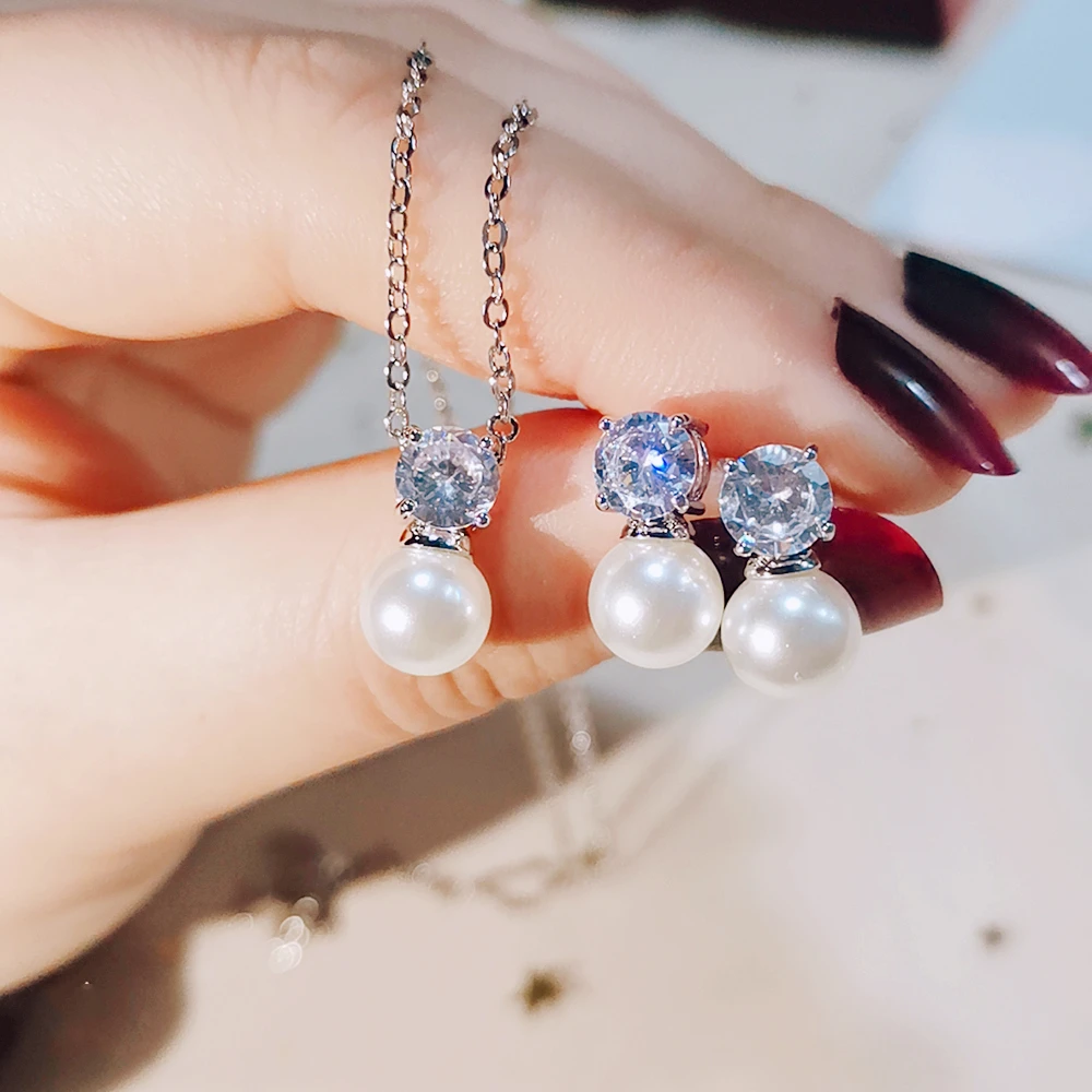 2pcs Per Set Pearl Simple Cubic 
