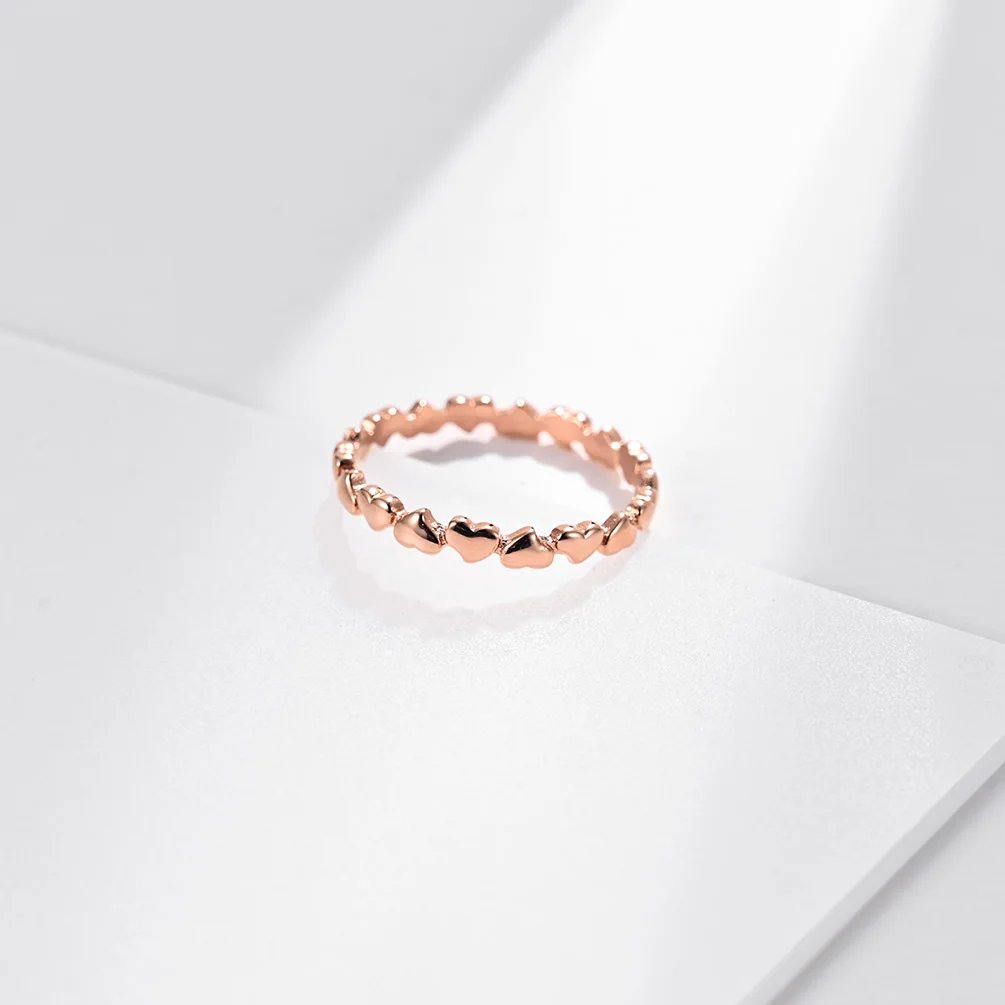3mm Luxury Stainless Steel Women Heart Wedding Rings Rose Gold Silver Color US size 5 6 7 8 9 10 11 JHSL Brand silver ring,wedding rings,finger rings,womens ring,jewelry rings,ring jewelry