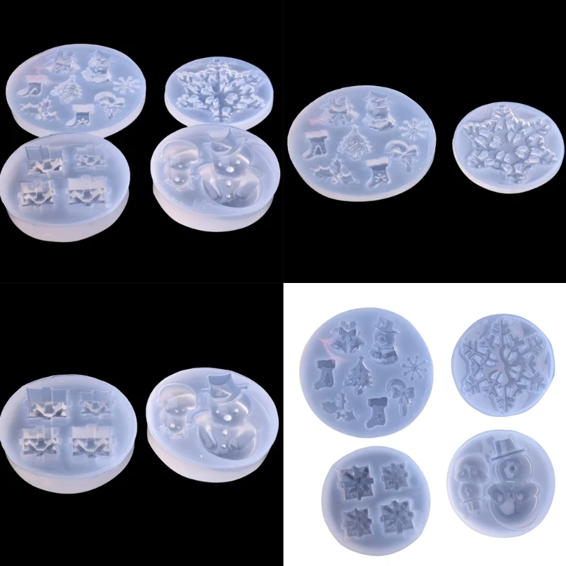 

DIY Snow/Socks/Snowman Cake Mould Christmas Crystal Droplet Silicone Mold
