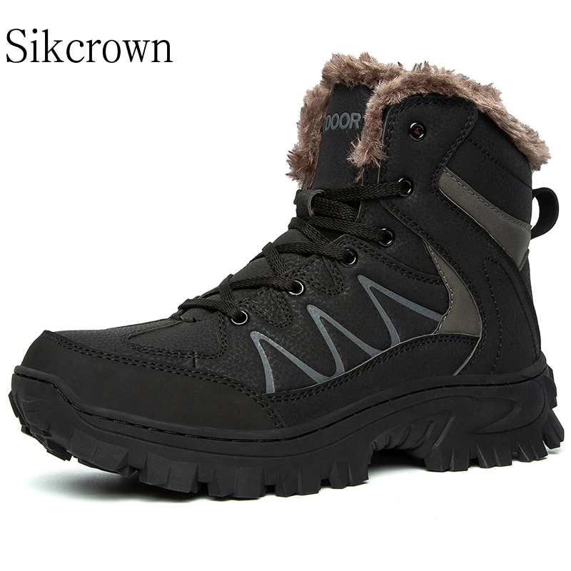 Hiking Boots Waterproof Size 48 Military Boots Men Army Strong Black
