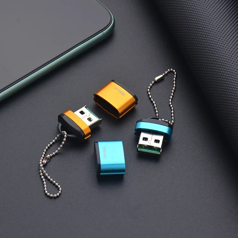 Mini SD/TF Card Reader USB2.0 Super Speed Plastic Cover Keychain For Computer Laptop Phone Camera