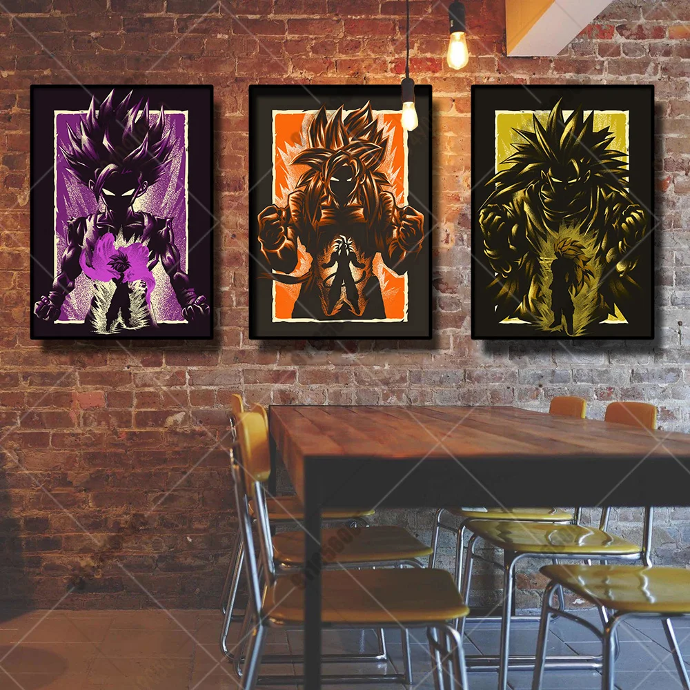 

Peripheral Anime Dragon Ball Z Poster Character Canvas Painting Prints Goku Vegeta Gohan Bick Room Decor Wall Art Gifts Cuadros