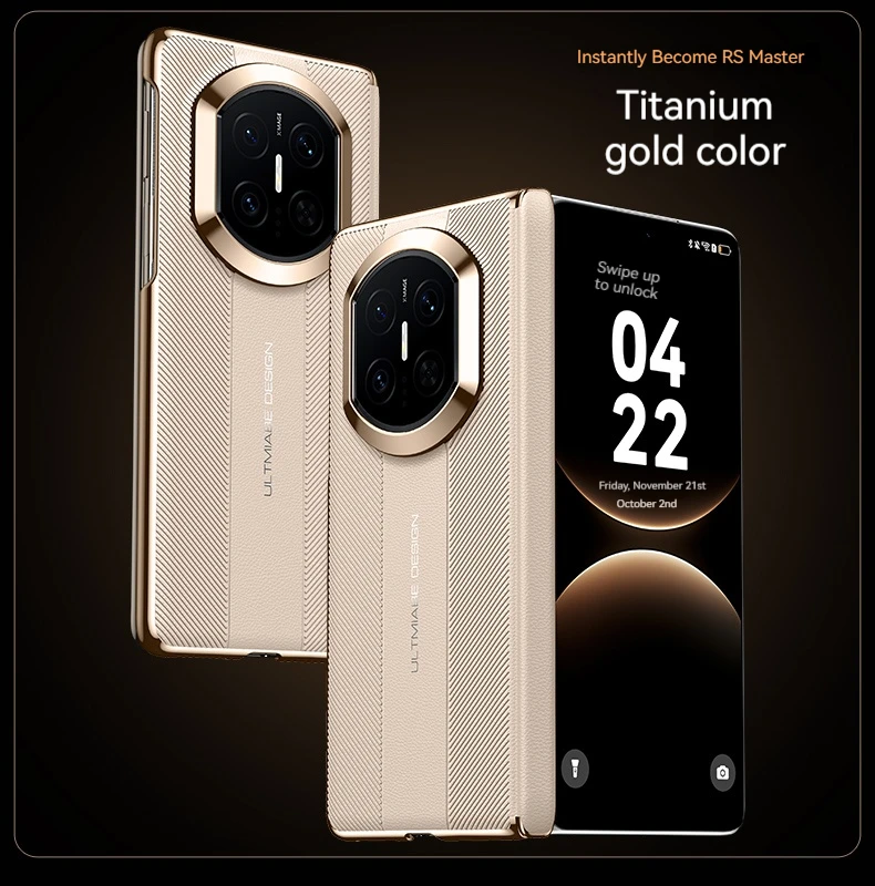 Folding Screen Center Axis Electroplated Leather Phone Case - Anti-Drop Protective Cover