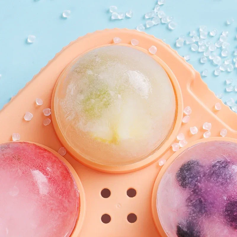 4 Grid Big Ice Ball Mould Large Dia 6.5cm Big Ice Ball Maker Tray for Whiskey Cocktail Bar Tools Food Grade Ice Mould for Party