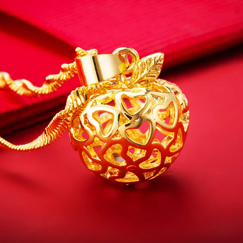 

Gilded Apple Pendant Necklace For Women Fashion Jewelry