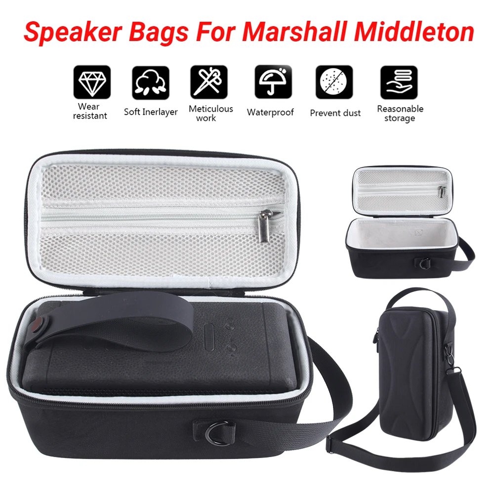 Travel Carry Case For Marshall Middleton Bluetooth-compatible Speaker EVA Hard Shockproof Portable Protective Box Storage Bag