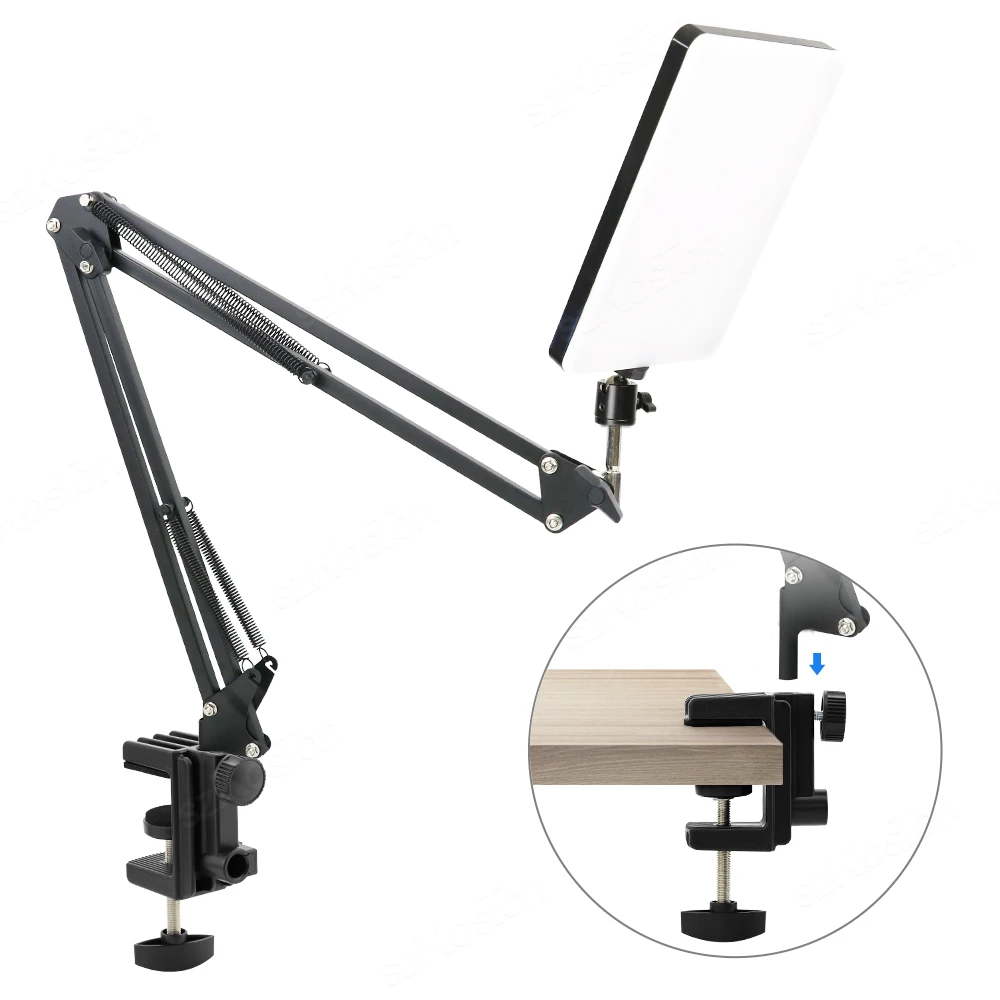 Homoyoyo Base Fixe Pince de Table en Fer Épais Noire, Support de Lampe de Bureau en Alliage Adapté à L'installation sur Bureau ou Table de Travail