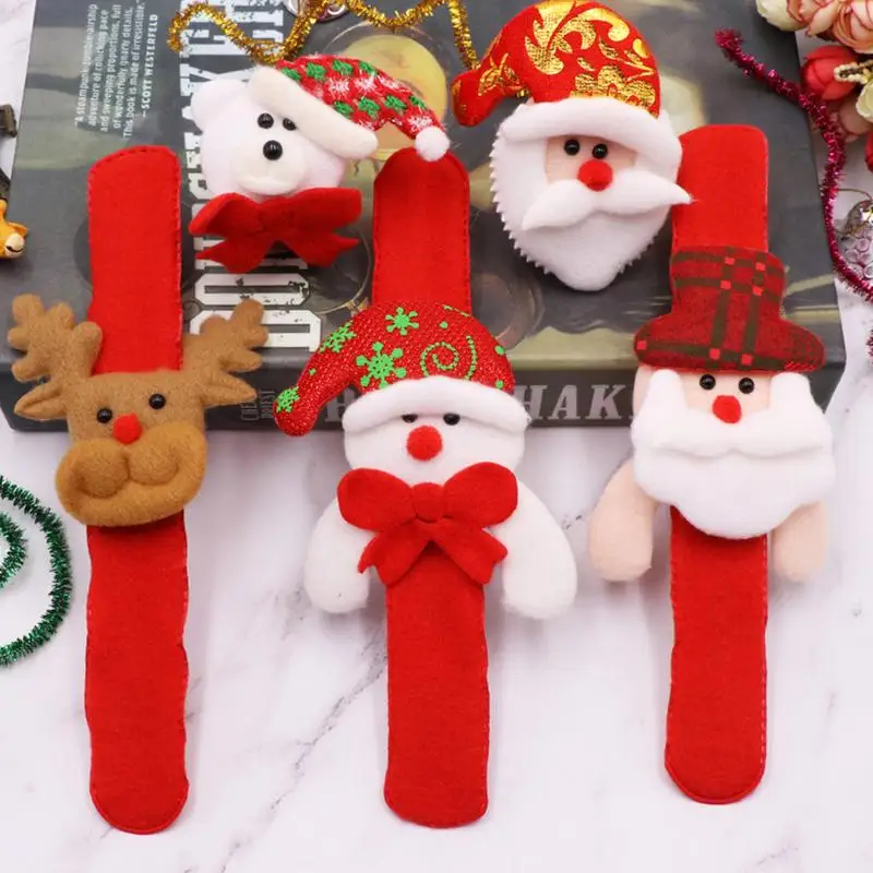 

Christmas Bracelets LED Slap Children Reindeer Bear Bracelet band Santa Claus Snowman Styles Children Bracelet Toy Accessories