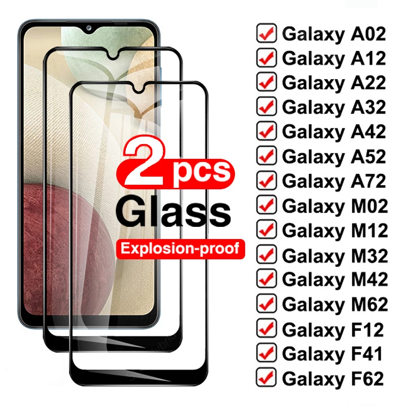 

2PCS 9D Protective Glass For Samsung Galaxy A02 A12 A22 A32 A42 A52 A72 M02 M12 M32 M42 M62 Tempered Glass F12 F41 F52 F62 Film