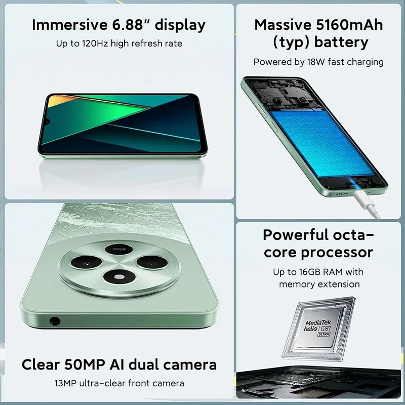 Xiaomi POCO C75 スマートフォン 6GB+128GB グローバル版 POCO C75