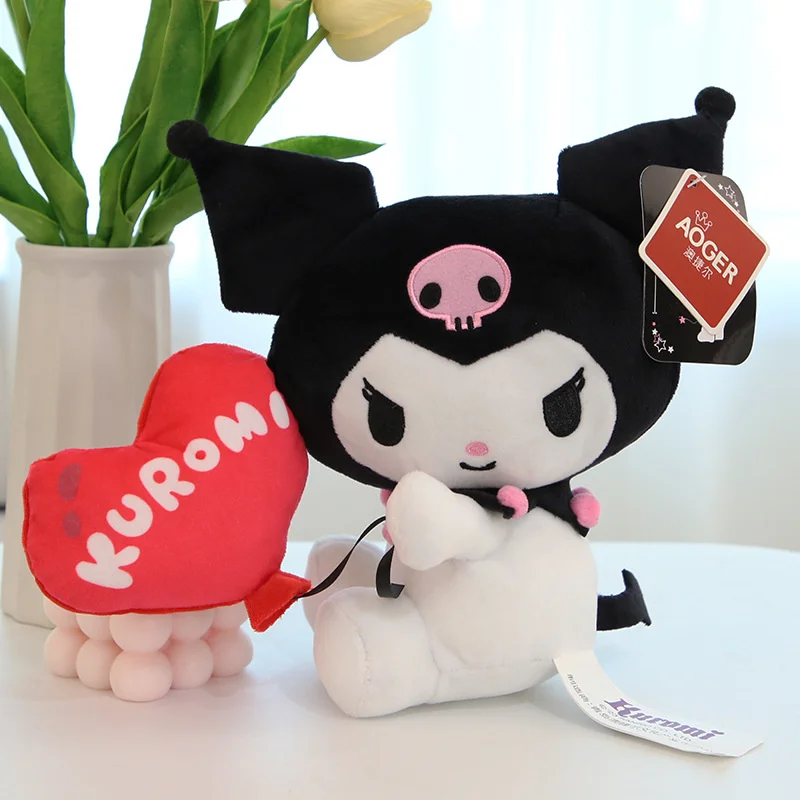 

20cm Kawaii Kuromi Plush Toy Sanrio Lovely Soft Stuffed Animals Plushie Pillow Anime Cute Toy For Kid Girl Birthday Gifts