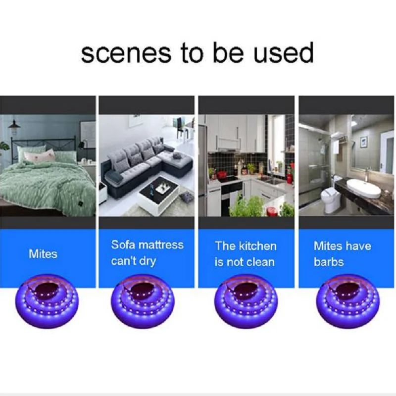 UVC Germicidal Disinfection Light Bar 5V Bactericidal Lamp Mites Light Strips LED Strip Light 2PCS 50X1cm & 100X1cm