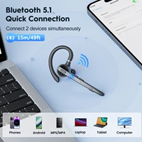 New Bee M53 Bluetooth Headset Wireless Headphone Dual-Mic Mute Noise Cancelling Earpiece Handsfree Earphones for Driver Office 6
