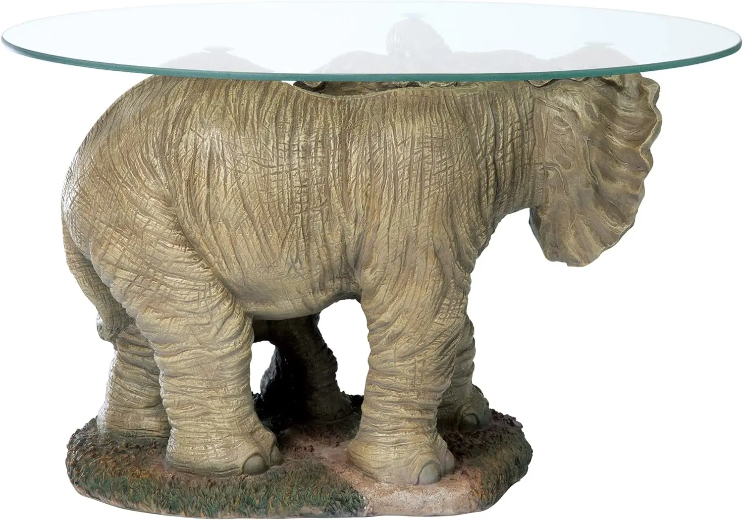 Glass-Topped Coffee and Cocktail Table, 18" High, Full Color Finish Creative Elephant Living Room Tables 5