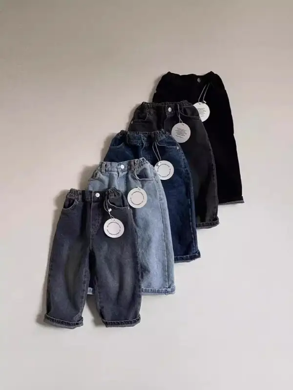 2026 Spring New Baby Denim Trousers Infant Girl Versatile Casual Pants Toddler Boy Fashion Jeans Kids Solid Loose Harem Pants - Image 5