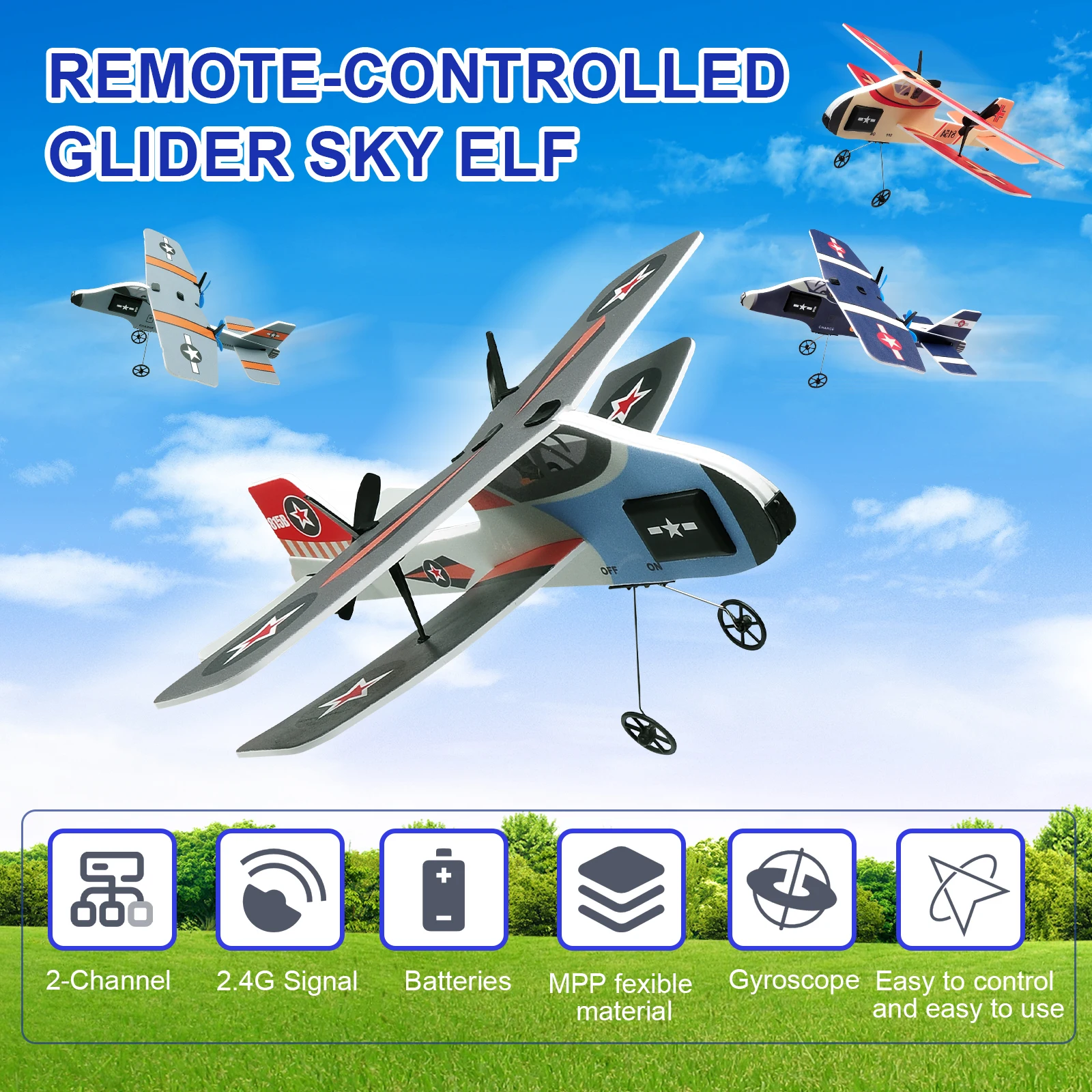 Récepteur RC 2.4GHz 4 canaux KF801 montrant les soudures et composants internes.