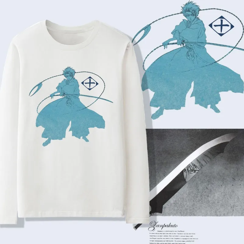 

2023 New Death Joint Long-sleeved T-shirt Male Kurozaki Ichigo Winter Shiro Anime Around Bleach Clothing Tide