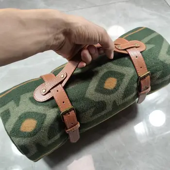 Picnic Blanket Carry Strap Camping Mat Carrier Sling Adjustable Leather Picnic Strap Motorcycle Bedroll Blanket Straps