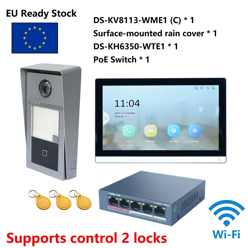 Мультиязычный комплект видеодомофона HIKVISION