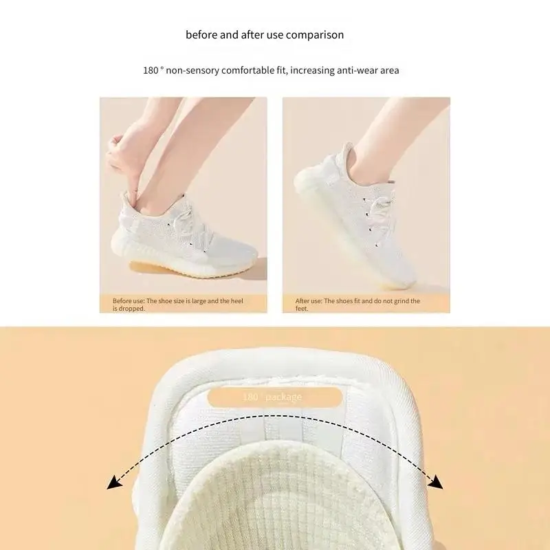 รูปสินค้า แผ่นรองเท้าปรับขนาดได้ 4 ชิ้น/ชุด แผ่นรองส้นเท้าแปะ