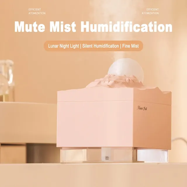 Scent Diffuser Cool Mist Humidifiers LED Essential Oil Moon Lamp Air Humidifier Aroma Diffuser Night Light for Home Office 3