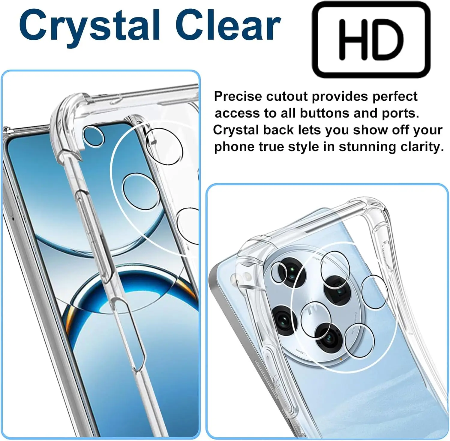 Transparent Shockproof TPU Phone Case with Four-Corner Bumper Protection