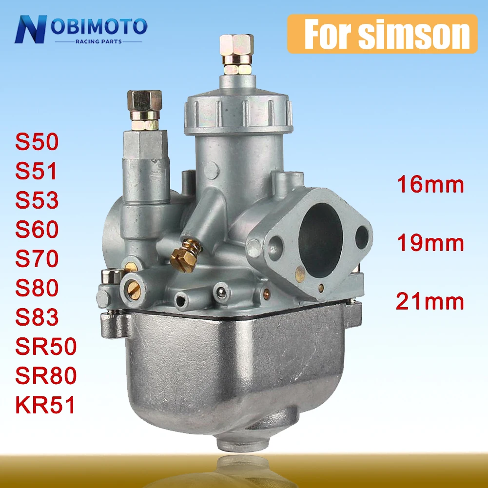 Carburatore Moto 16 19 21 Mm Per Carburatore Simson S50 S51 S53 S60 S70 S80 S83 Sr50 Sr80 Kr51 16N1-11 Carburatore Completo
