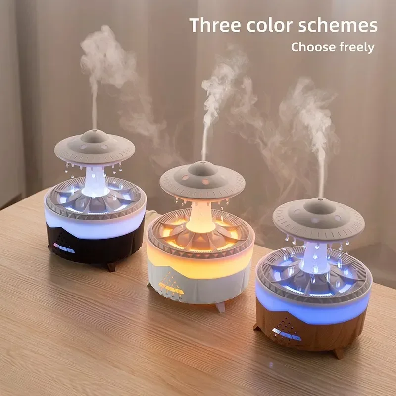 Rain Cloud Night Light humidifier with raining water drop sound and 7 color led light essential oil diffuser aromatherapy 4